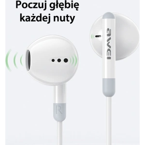 Hurtownia GSM - Sluchátka s drátem do uší AWEI PC-6T USB-C, 1.2m černá/black - AWEI172 - {ean13} - Hurt