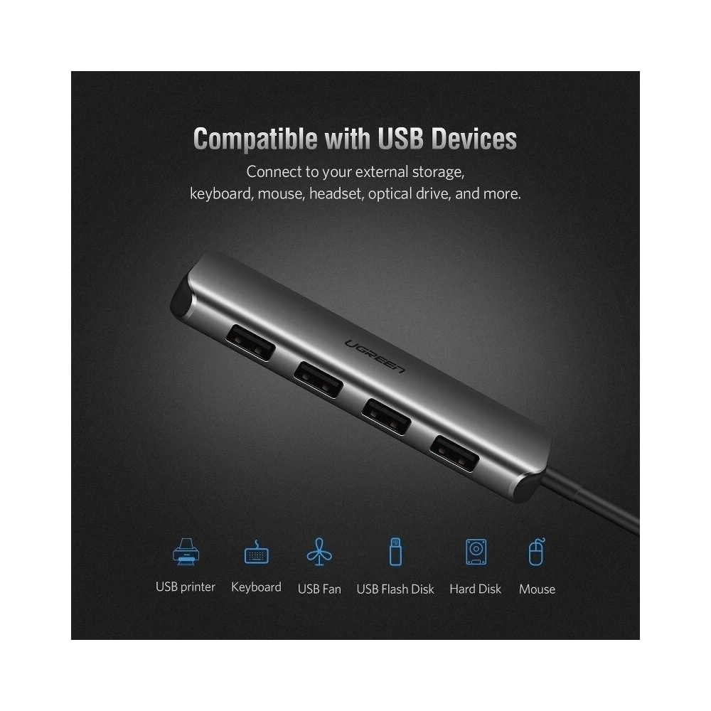 Hurtownia GSM - HUB USB-C do USB 3.0 UGREEN 4-portowy, PD, OTG - UGR082 - {ean13} - Hurt
