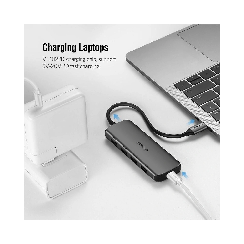 Hurtownia GSM - HUB USB-C do USB 3.0 UGREEN 4-portowy, PD, OTG - UGR082 - {ean13} - Hurt