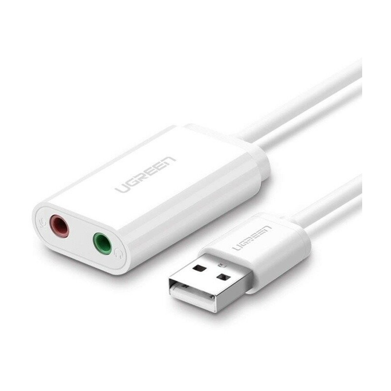 Hurtownia Ugreen - 6957303831432 - UGR083WHT - Zewnętrzna karta dźwiękowa USB UGREEN 15cm (biały) - B2B homescreen