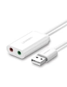 Zewnętrzna karta dźwiękowa USB UGREEN 15cm (biały)
