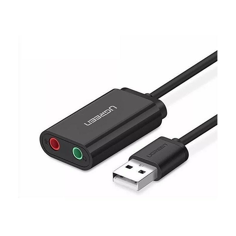 Ugreen Distributor - 6957303837243 - UGR084BLK - USB External Sound Card UGREEN 15cm Black - B2B homescreen