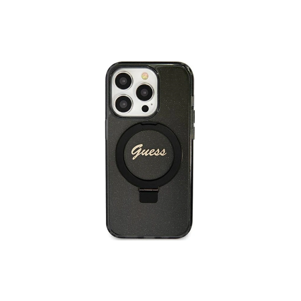 Hurtownia GSM - Etui Guess GUHMP12MHRSGSK Apple iPhone 12 / 12 Pro hardcase Ring Stand Script Glitter MagSafe černý/black - GUE3111 - {ean13} - Hurt