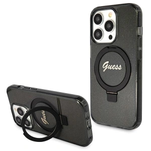 Hurtownia GSM - Case Guess GUHMP13LHRSGSK Apple iPhone 13 / 13 Pro Hartschale Ring Stand Script Glitter MagSafe schwarz/black - GUE3112 - {ean13} - Hurt