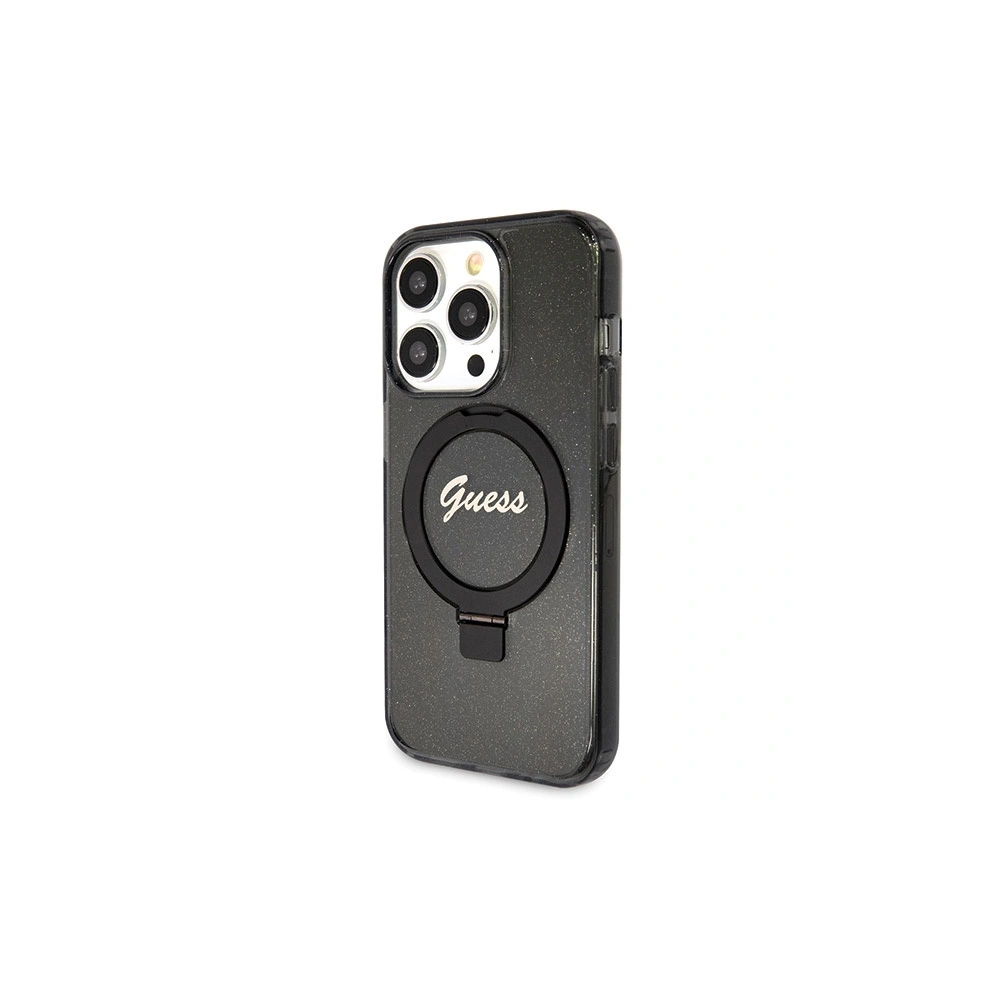 Hurtownia GSM - Etui Guess GUHMP13LHRSGSK Apple iPhone 13 / 13 Pro hardcase Ring Stand Script Glitter MagSafe černý/black - GUE3112 - {ean13} - Hurt