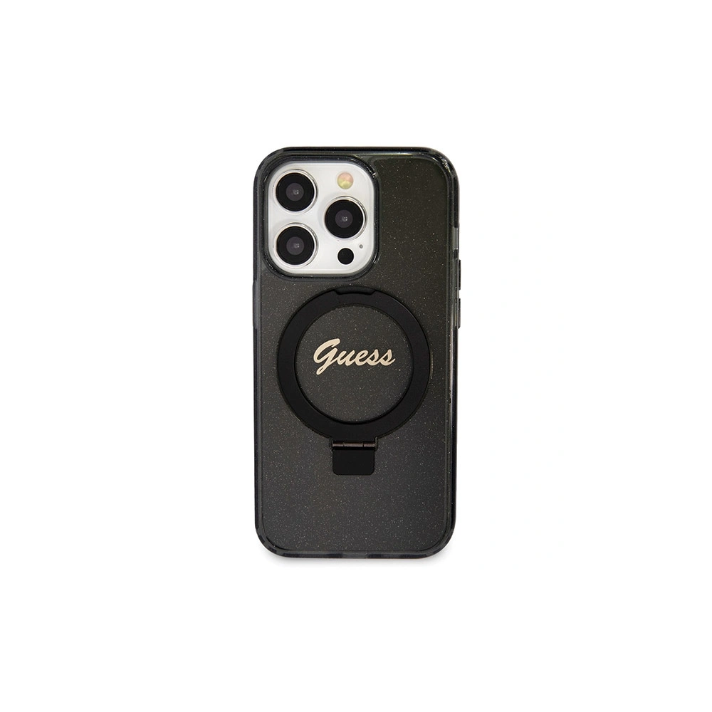 Hurtownia GSM - Etui Guess GUHMP13LHRSGSK Apple iPhone 13 / 13 Pro hardcase Ring Stand Script Glitter MagSafe negru/black - GUE3112 - {ean13} - Hurt
