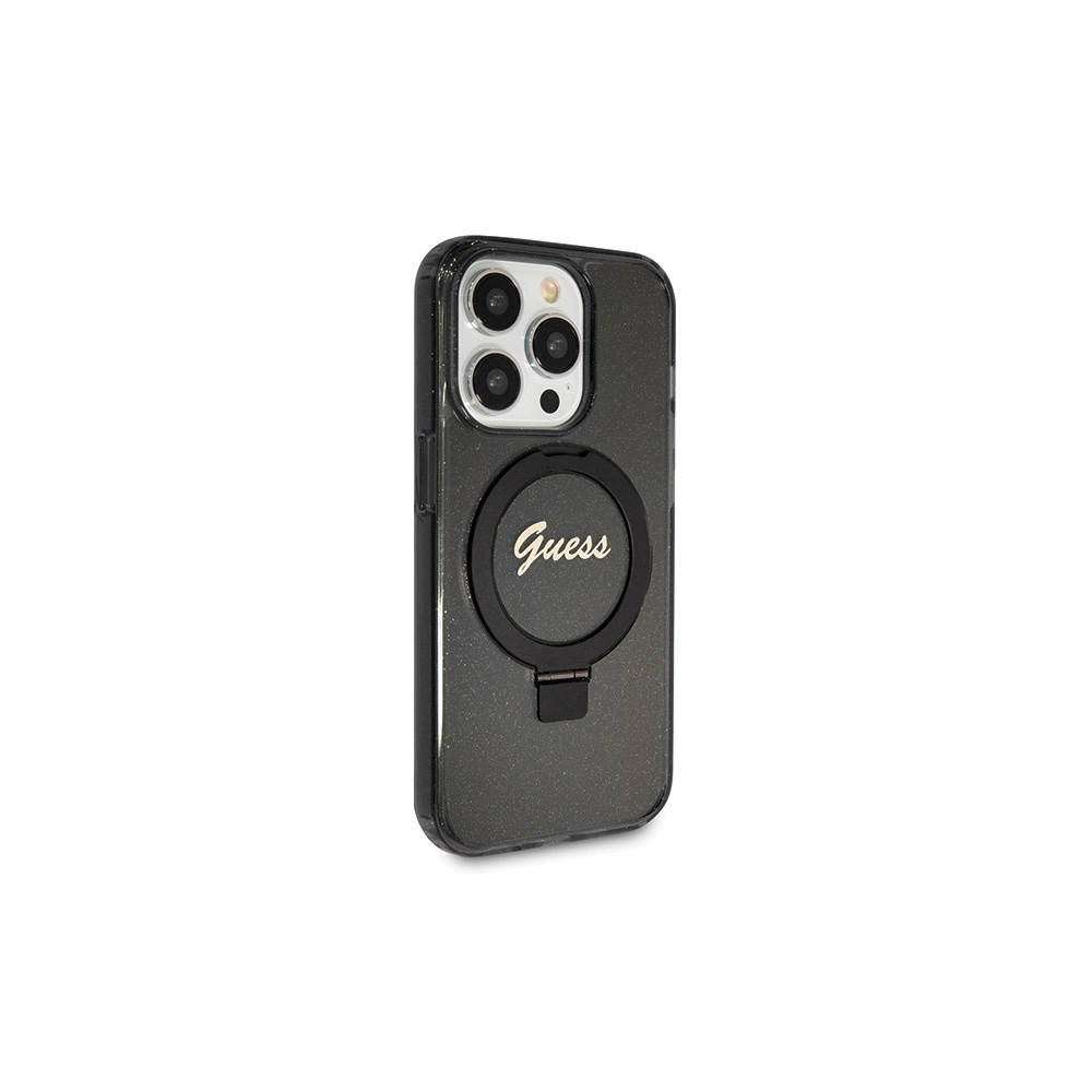 Hurtownia GSM - Case Guess GUHMP13LHRSGSK Apple iPhone 13 / 13 Pro Hartschale Ring Stand Script Glitter MagSafe schwarz/black - GUE3112 - {ean13} - Hurt