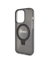 Wholesale Guess GUHMP13LHRSGSK Apple iPhone 13 / 13 Pro hardcase Ring Stand Script Glitter MagSafe black - GUE3112 - {ean13} - Hurt