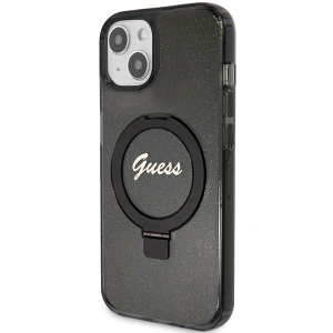 Hurtownia GSM - Case Guess GUHMP13MHRSGSK Apple iPhone 13 / 14 / 15 Hardcase Ring Stand Script Glitter MagSafe schwarz/black - GUE3113 - {ean13} - Hurt