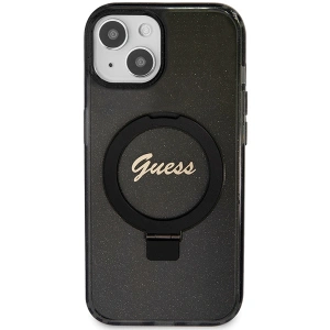 Hurtownia GSM - Case Guess GUHMP13MHRSGSK Apple iPhone 13 / 14 / 15 Hardcase Ring Stand Script Glitter MagSafe schwarz/black - GUE3113 - {ean13} - Hurt