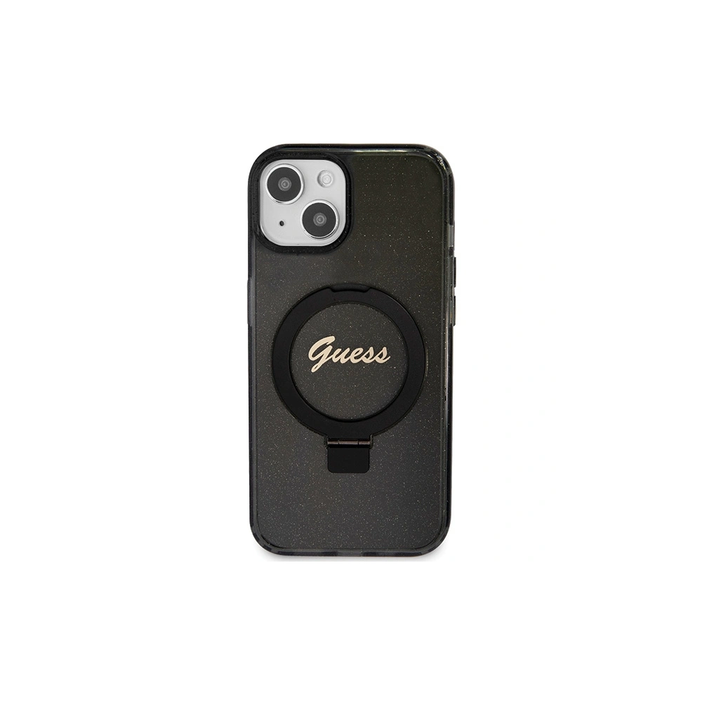 Hurtownia GSM - Etui Guess GUHMP13MHRSGSK Apple iPhone 13 / 14 / 15 hardcase Ring Stand Script Glitter MagSafe negru/black - GUE3113 - {ean13} - Hurt