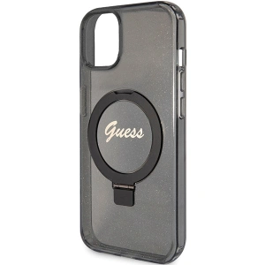 Hurtownia GSM - Case Guess GUHMP13MHRSGSK Apple iPhone 13 / 14 / 15 Hardcase Ring Stand Script Glitter MagSafe schwarz/black - GUE3113 - {ean13} - Hurt