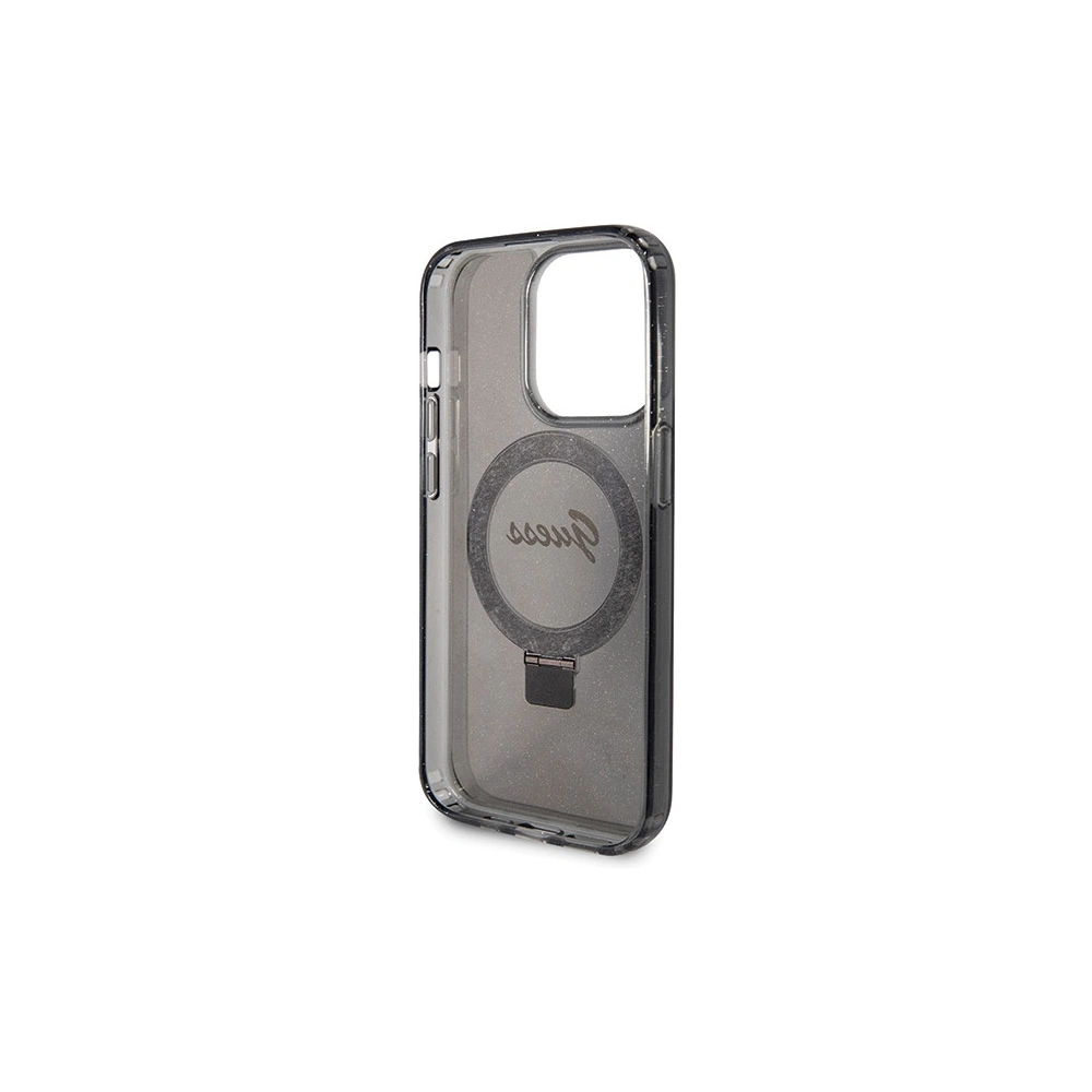 Hurtownia GSM - Etui Guess GUHMP13XHRSGSK Apple iPhone 13 Pro Max kemény tok Ring Stand Script Glitter MagSafe fekete/black - GUE3114 - {ean13} - Hurt