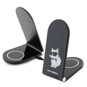 Hurtownia GSM - Indukciós töltő Karl Lagerfeld 2w1 KLDCRFALCHNK 15W Choupette MagSafe fekete/black - KLD1847 - {ean13} - Hurt
