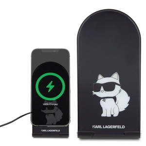 Hurtownia GSM - Indukciós töltő Karl Lagerfeld 2w1 KLDCRFALCHNK 15W Choupette MagSafe fekete/black - KLD1847 - {ean13} - Hurt