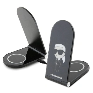 Hurtownia GSM - Indukciós töltő Karl Lagerfeld 2w1 KLDCRFALKINK 15W Ikonik MagSafe fekete/black - KLD1848 - {ean13} - Hurt