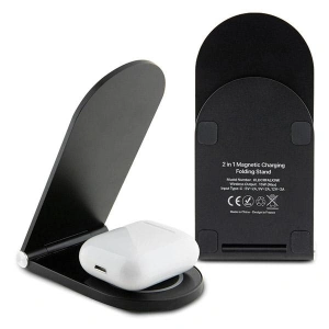 Hurtownia GSM - Indukciós töltő Karl Lagerfeld 2w1 KLDCRFALKINK 15W Ikonik MagSafe fekete/black - KLD1848 - {ean13} - Hurt