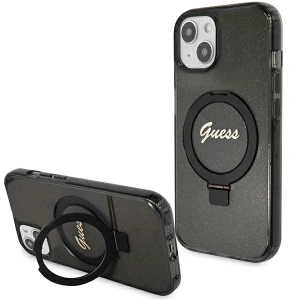 Hurtownia GSM - Case Guess GUHMP14SHRSGSK Apple iPhone 13 / 14 / 15 Hartschale Ringständer Script Glitter MagSafe schwarz/black - GUE3116 - {ean13} - Hurt