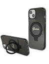 Case Guess GUHMP14SHRSGSK Apple iPhone 13 / 14 / 15 Hartschale Ringständer Script Glitter MagSafe schwarz/black