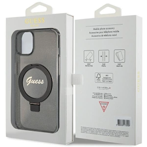 Hurtownia GSM - Case Guess GUHMP14SHRSGSK Apple iPhone 13 / 14 / 15 Hartschale Ringständer Script Glitter MagSafe schwarz/black - GUE3116 - {ean13} - Hurt