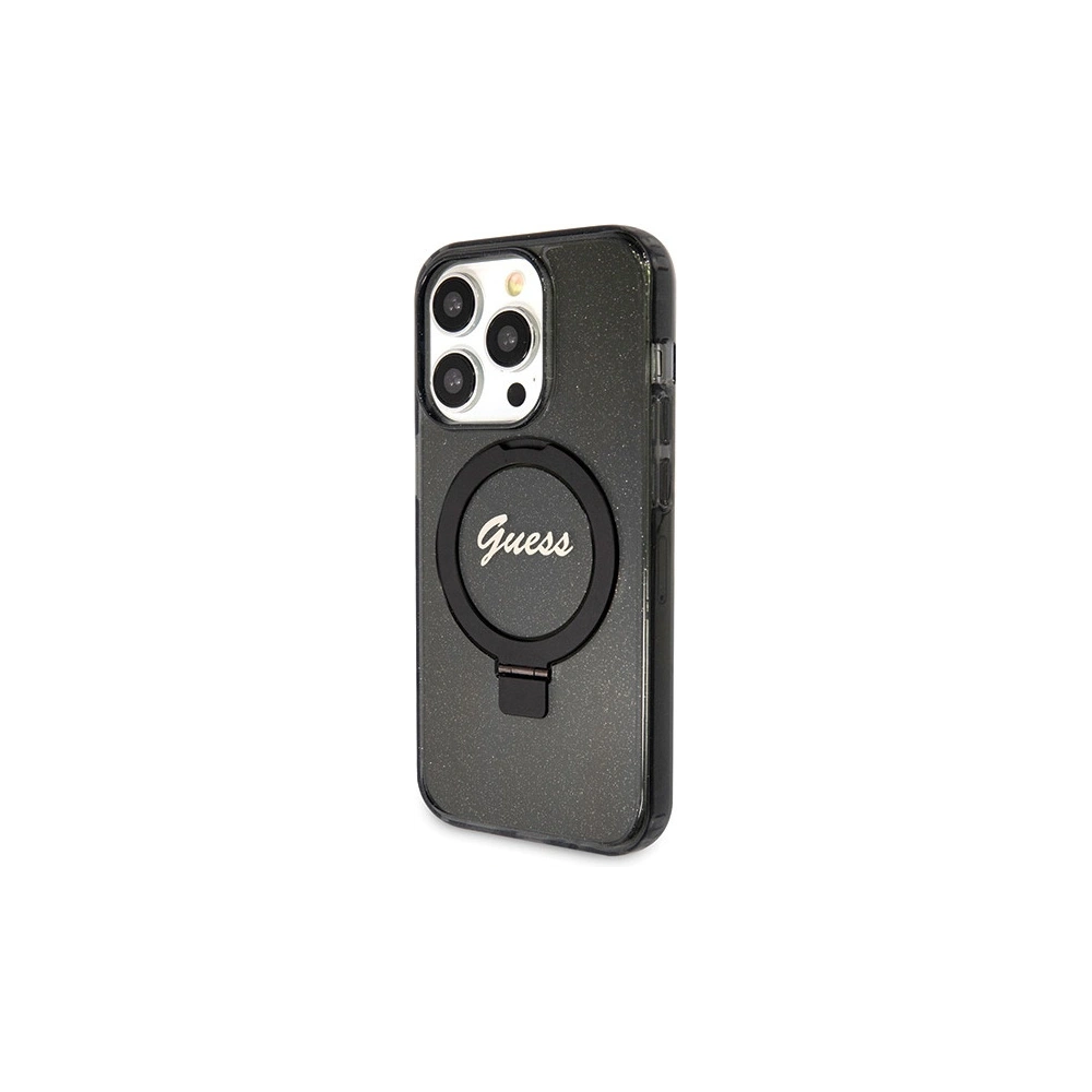 Hurtownia GSM - Case Guess GUHMP14XHRSGSK Apple iPhone 14 Pro Max Hardcase Ring Stand Script Glitter MagSafe schwarz/black - GUE3117 - {ean13} - Hurt