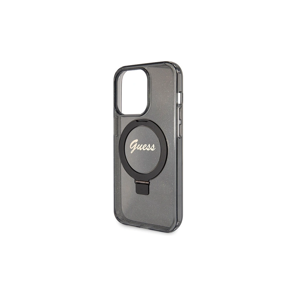 Hurtownia GSM - Case Guess GUHMP14XHRSGSK Apple iPhone 14 Pro Max Hardcase Ring Stand Script Glitter MagSafe schwarz/black - GUE3117 - {ean13} - Hurt