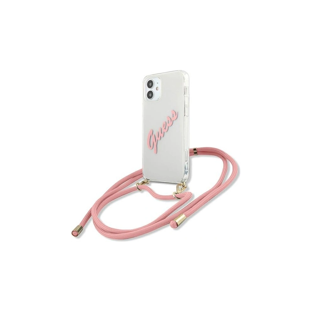 Hurtownia GSM - [OUTLET] Tok Guess GUHCP12SCRTVSPI Apple iPhone 12 mini rózsaszín/pink kemény tok Script Vintage - OT-546 - {ean13} - Hurt