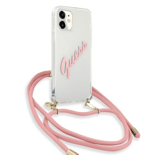 [OUTLET] Etui Guess GUHCP12SCRTVSPI Apple iPhone 12 mini różowy/pink hardcase Script Vintage