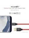 Hurtownia GSM - Cablu USB Tip C BlitzWolf Ampcore BW-TC6 1,8m, roșu - BLZ086RED - {ean13} - Hurt