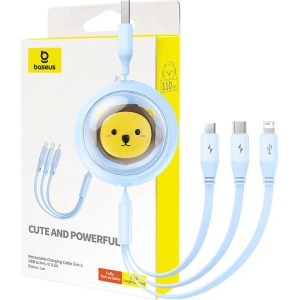 Hurtownia GSM - Kábel 3w1 Baseus USB-A / USB-C, microUSB, Lightning, 3,5A, 1,1m (kék) - BSU4793 - {ean13} - Hurt