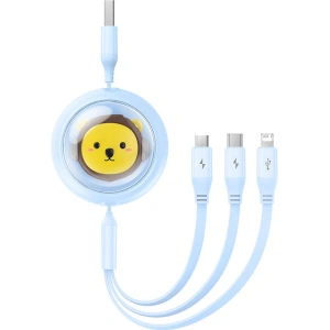 Hurtownia GSM - Kábel 3w1 Baseus USB-A / USB-C, microUSB, Lightning, 3,5A, 1,1m (kék) - BSU4793 - {ean13} - Hurt