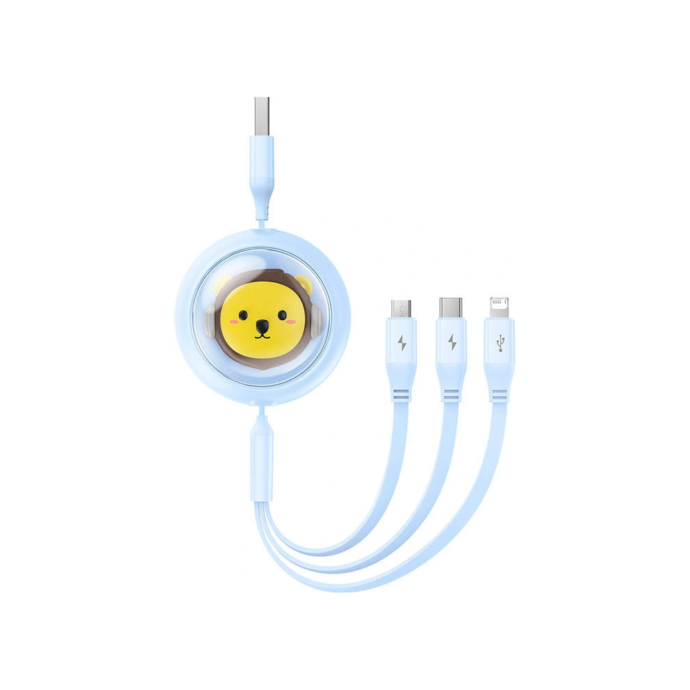 Hurtownia GSM - Kabel 3w1 Baseus USB-A / USB-C, microUSB, Lightning, 3,5A, 1,1m (modrý) - BSU4793 - {ean13} - Hurt