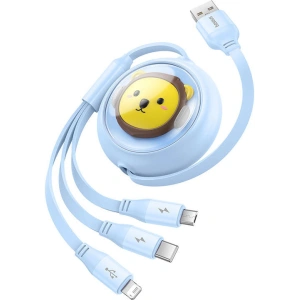 Hurtownia GSM - Kábel 3w1 Baseus USB-A / USB-C, microUSB, Lightning, 3,5A, 1,1m (kék) - BSU4793 - {ean13} - Hurt