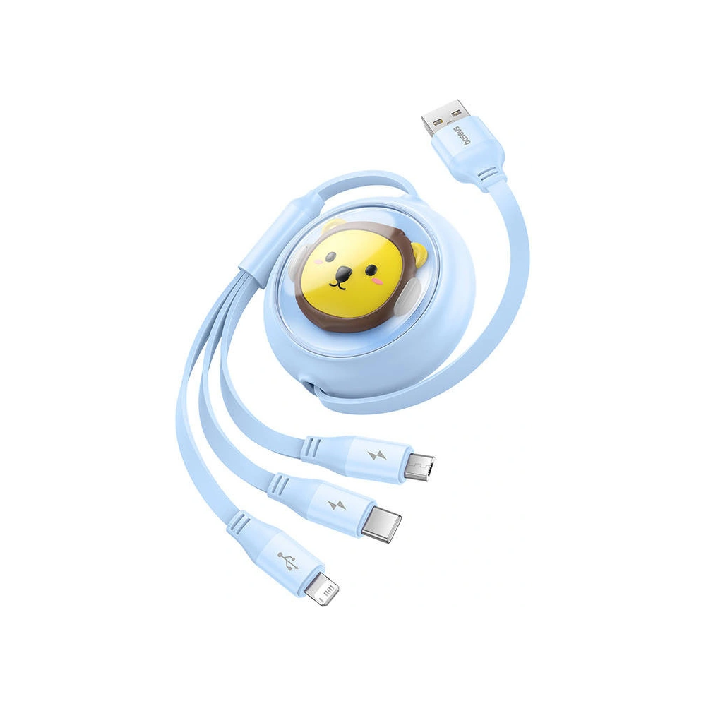 Hurtownia GSM - Kabel 3w1 Baseus USB-A / USB-C, microUSB, Lightning, 3,5A, 1,1m (modrý) - BSU4793 - {ean13} - Hurt