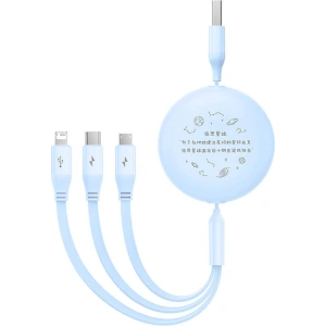 Hurtownia GSM - Kábel 3w1 Baseus USB-A / USB-C, microUSB, Lightning, 3,5A, 1,1m (kék) - BSU4793 - {ean13} - Hurt