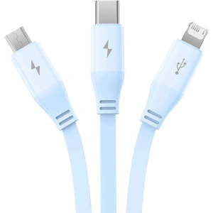 Hurtownia GSM - Kábel 3w1 Baseus USB-A / USB-C, microUSB, Lightning, 3,5A, 1,1m (kék) - BSU4793 - {ean13} - Hurt