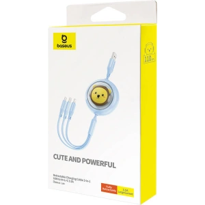Hurtownia GSM - Kábel 3w1 Baseus USB-A / USB-C, microUSB, Lightning, 3,5A, 1,1m (kék) - BSU4793 - {ean13} - Hurt