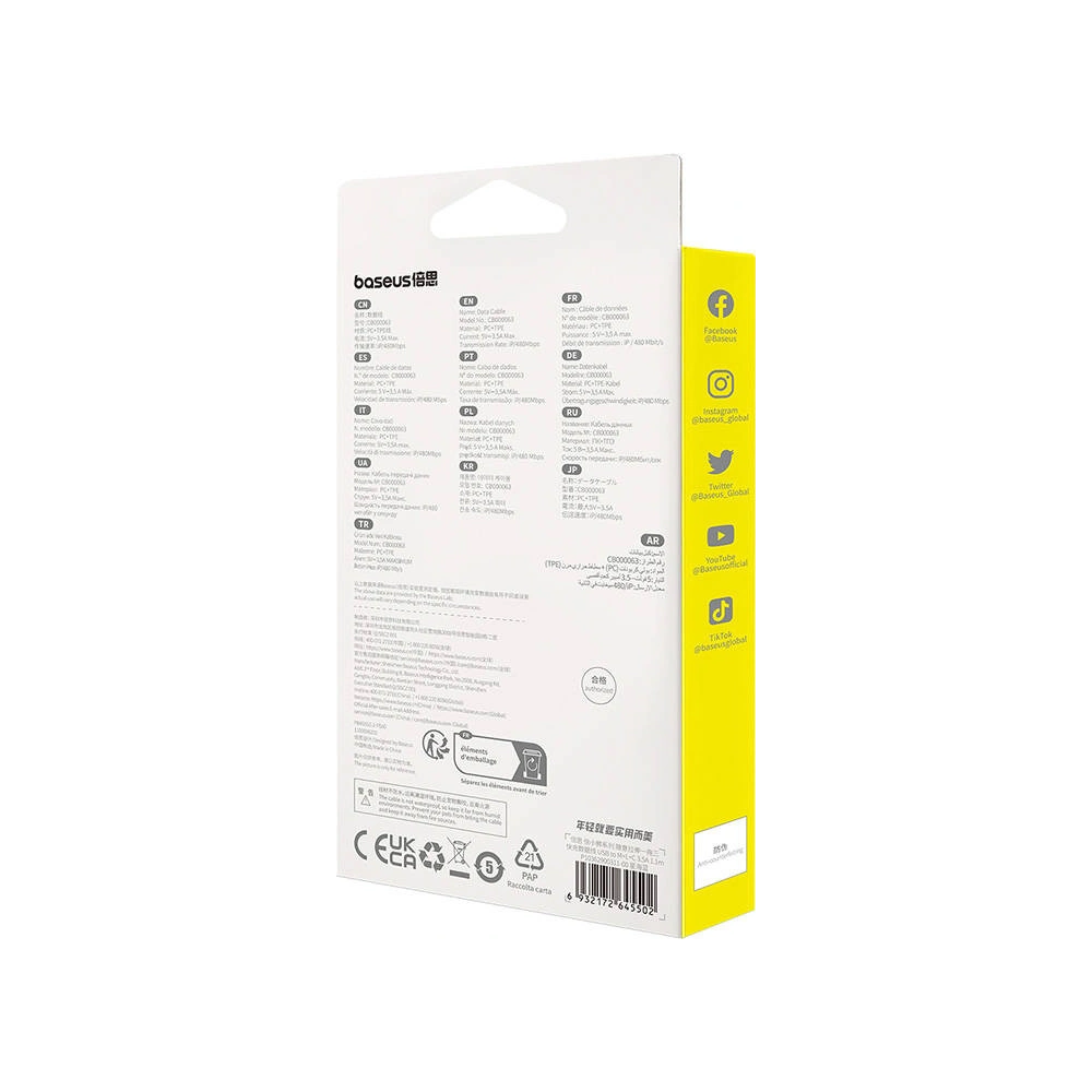 Hurtownia GSM - Kabel 3w1 Baseus USB-A / USB-C, microUSB, Lightning, 3,5A, 1,1m (modrý) - BSU4793 - {ean13} - Hurt