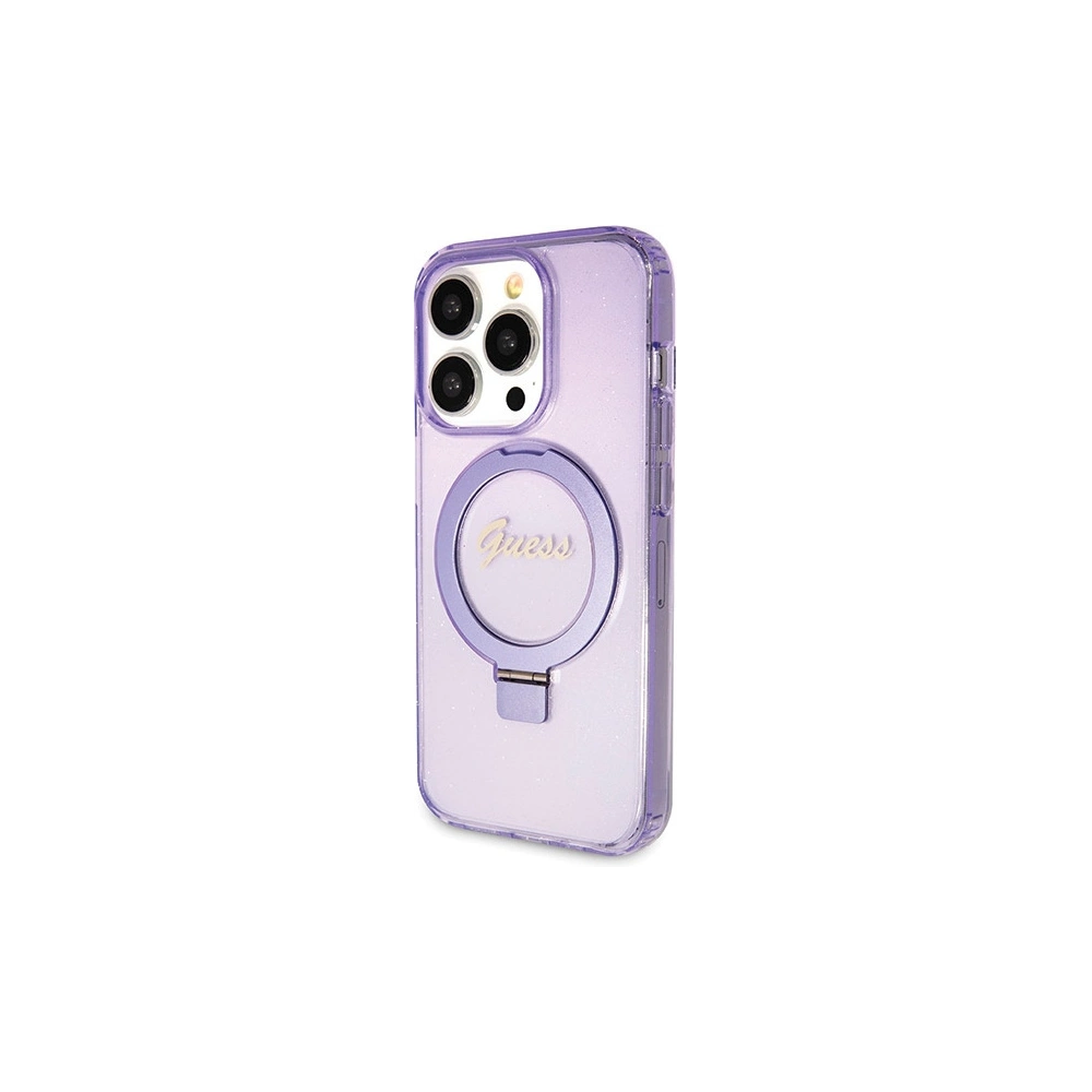 Hurtownia GSM - Etui Guess GUHMP13LHRSGSU Apple iPhone 13 / 13 Pro hardcase Ring Stand Script Glitter MagSafe violet/purple - GUE3119 - {ean13} - Hurt