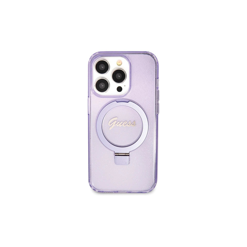 Hurtownia GSM - Etui Guess GUHMP13LHRSGSU Apple iPhone 13 / 13 Pro hardcase Ring Stand Script Glitter MagSafe violet/purple - GUE3119 - {ean13} - Hurt