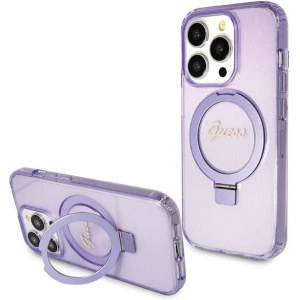 Hurtownia GSM - Etui Guess GUHMP13XHRSGSU Apple iPhone 13 Pro Max hardcase Ring Stand Script Glitter MagSafe fialové/purple - GUE3120 - {ean13} - Hurt