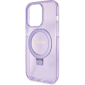 Hurtownia GSM - Etui Guess GUHMP13XHRSGSU Apple iPhone 13 Pro Max hardcase Ring Stand Script Glitter MagSafe fialové/purple - GUE3120 - {ean13} - Hurt