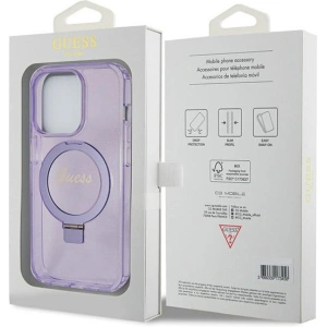 Hurtownia GSM - Etui Guess GUHMP13XHRSGSU Apple iPhone 13 Pro Max hardcase Ring Stand Script Glitter MagSafe fialové/purple - GUE3120 - {ean13} - Hurt