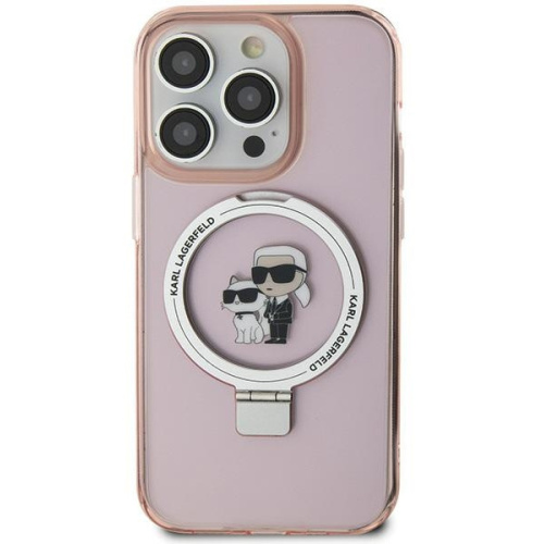 Karl Lagerfeld Distributor - 3666339168919 - KLD1850 - Karl Lagerfeld KLHMN61HMRSKCP Apple iPhone XR / 11 hardcase Ring Stand Karl&Choupettte MagSafe pink - B2B homescreen