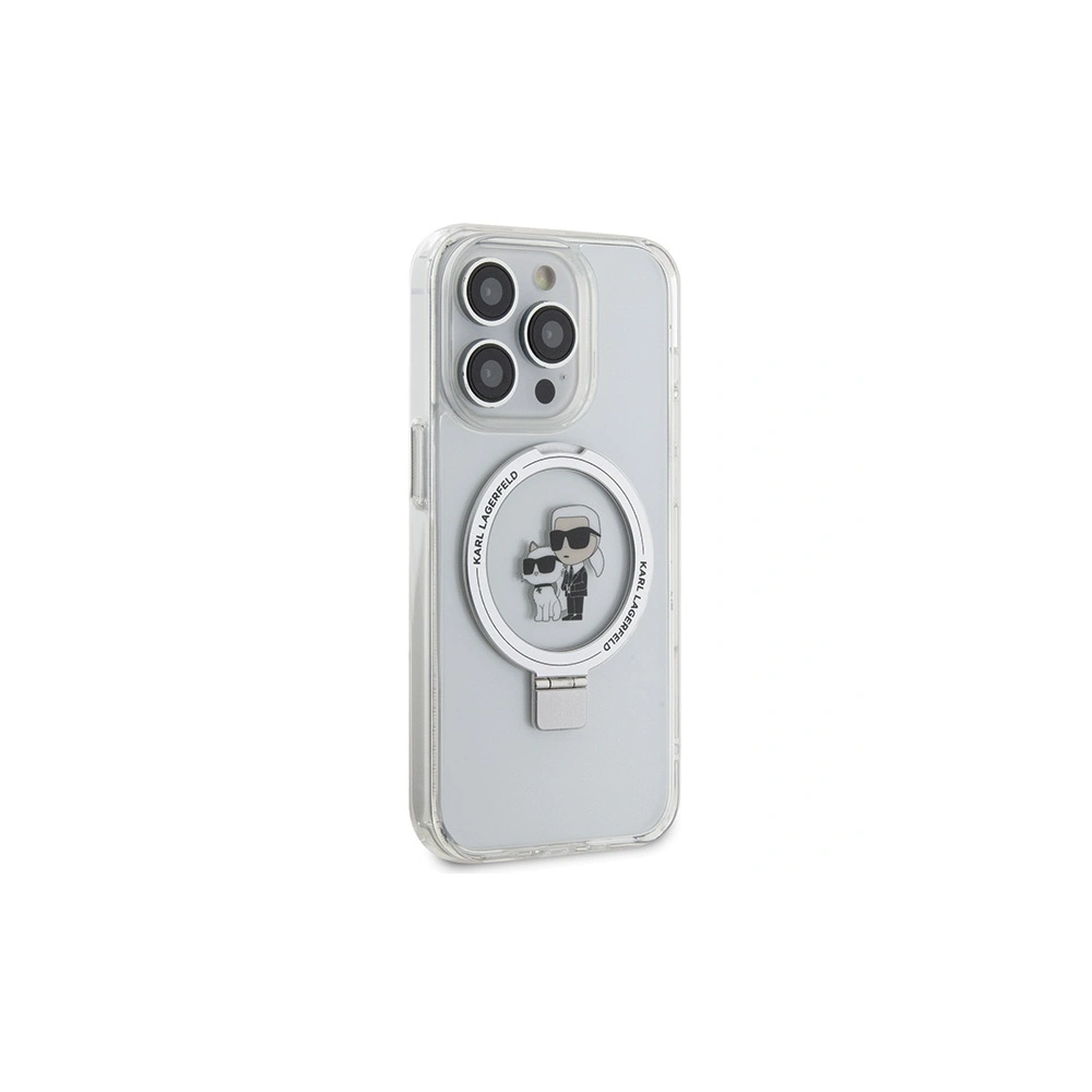 Hurtownia GSM - Etui Karl Lagerfeld KLHMP13LHMRSKCH Apple iPhone 13 / 13 Pro hardcase Ring Stand Karl&Choupettte MagSafe alb/white - KLD1851 - {ean13} - Hurt