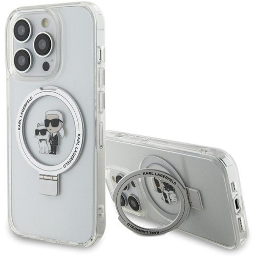 Karl Lagerfeld Distributor - 3666339168827 - KLD1852 - Karl Lagerfeld KLHMP13XHMRSKCH Apple iPhone 13 Pro Max hardcase Ring Stand Karl&Choupettte MagSafe white - B2B homescreen