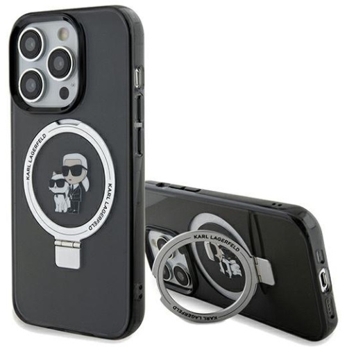 Karl Lagerfeld Distributor - 3666339169060 - KLD1853 - Karl Lagerfeld KLHMP13XHMRSKCK Apple iPhone 13 Pro Max hardcase Ring Stand Karl&Choupettte MagSafe black - B2B homescreen