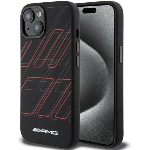 Hurtownia GSM - Etui AMG AMHMP15M23SSPK Apple iPhone 15 Plus / 14 Plus hardcase din silicon cu model romburi mari MagSafe negru/black - MRS90 - {ean13} - Hurt