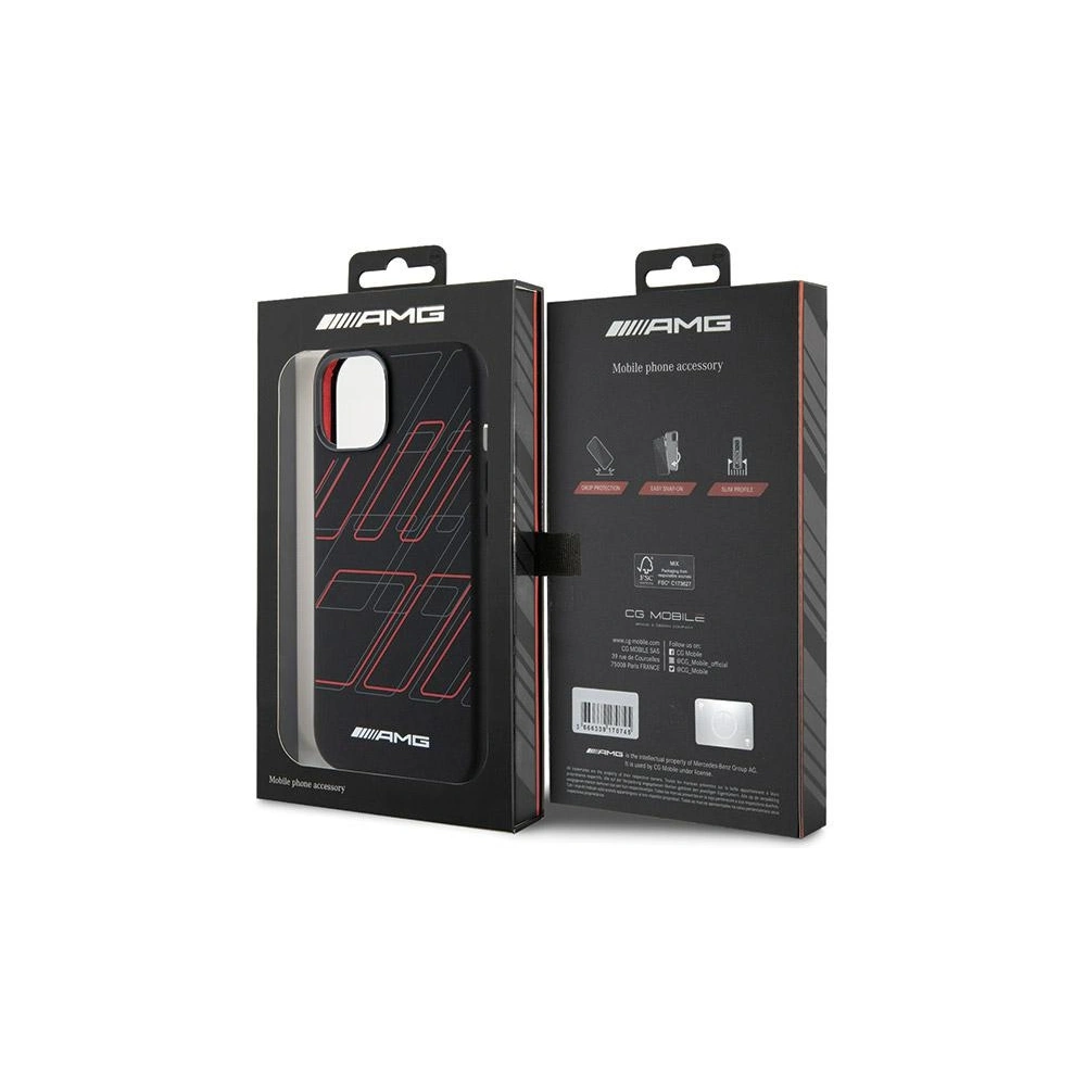 Hurtownia GSM - Etui AMG AMHMP15S23SSPK Apple iPhone 15 / 14 / 13 hardcase din silicon cu model de romburi mari MagSafe negru/black - MRS92 - {ean13} - Hurt