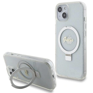 Hurtownia GSM - Case Guess GUHMP15SHRSGSD Apple iPhone 15 / 14 / 13 Hardcase Ring Stand Script Glitter MagSafe transparent - GUE3123 - {ean13} - Hurt